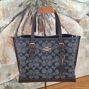 NWT Coach Mollie Tote 25 In Signature Chambray CH228